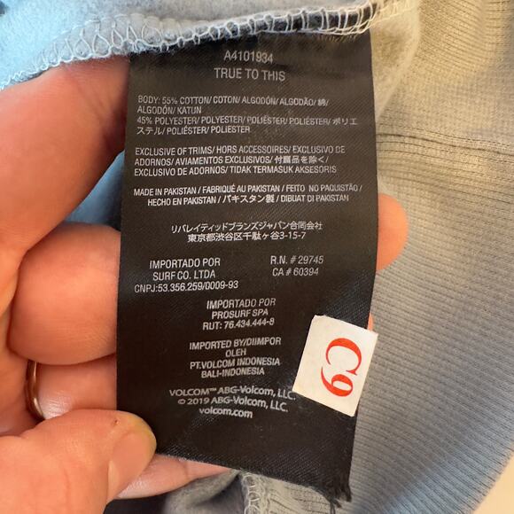 NWT Volcom Men’s Brass Tacks 1.5 Pullover Hoodie Size M Blue Skater Grunge - Picture 7 of 9